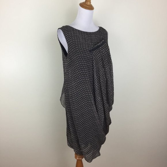 COP COPINE 2ply Fabric Multi-Color Print KANON Bubble Hem Overlay Details Dress - Picture 7 of 13